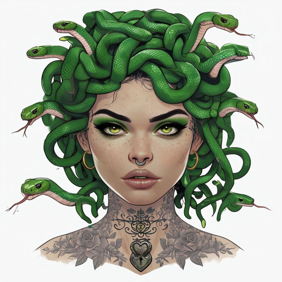 Handmade Yellow Medusa 100% Cotton Graphic T-Shirt Size XL - Picture 9 of 9